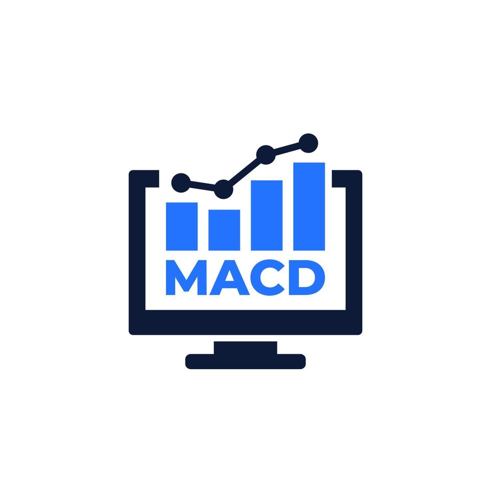 macd-indicatorpictogram op wit vector