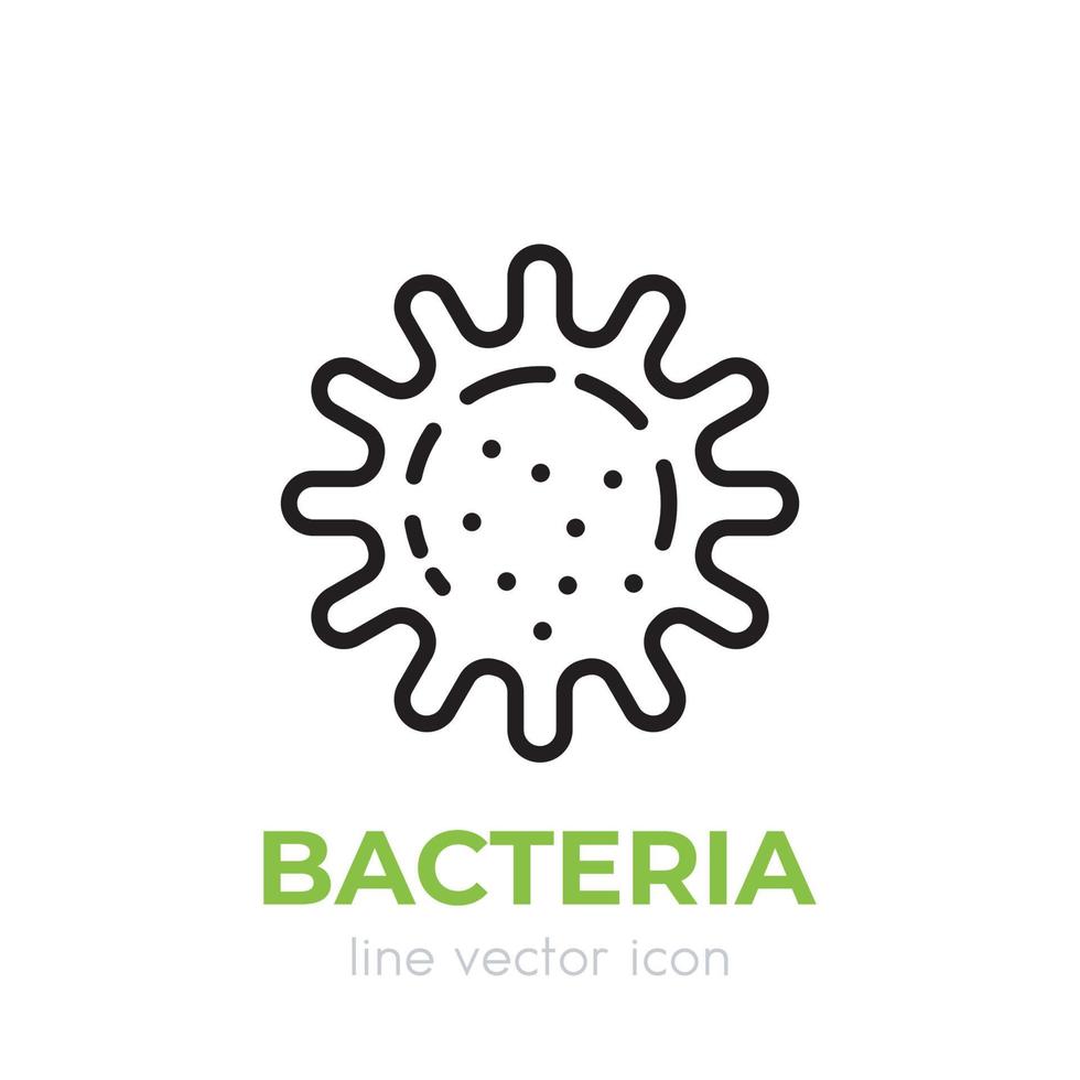 bacteriën, microbe lineair pictogram op wit vector