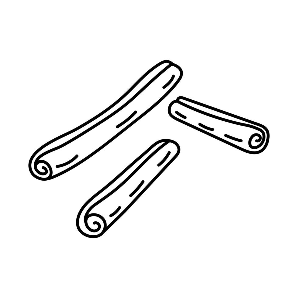 kaneelstokjes in doodle stijl. vector