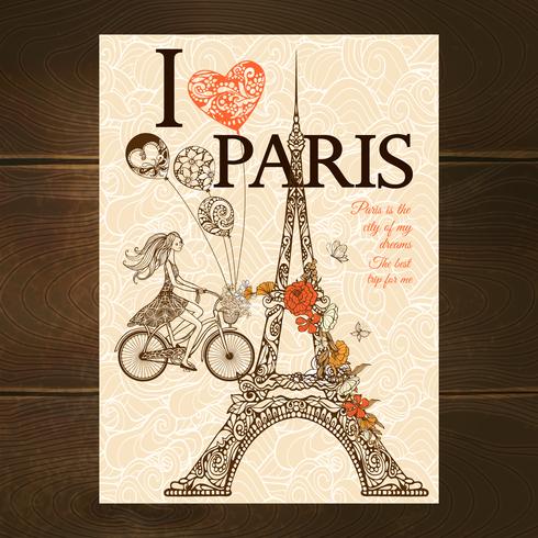 Vintage Parijs-poster vector