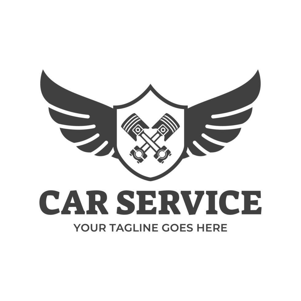 automotive zuiger werkplaats logo ontwerp modern insigne stijl Op maat auto onderhoud motor afstemmen omhoog logo. vector