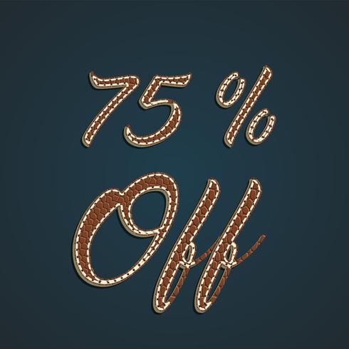 Realistische lederen percentage ingesteld, vectorillustratie vector