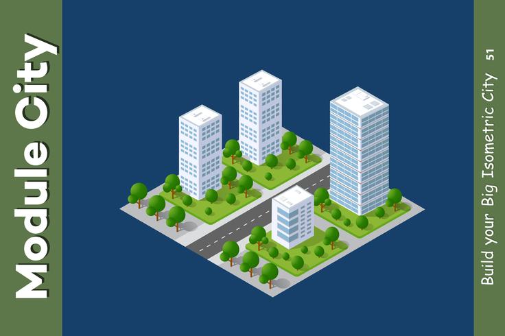 Set van stedelijke gebieden met modules vector