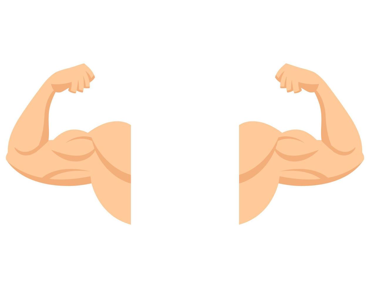 sterke armen met samengetrokken biceps. spier in cartoon-stijl. vector
