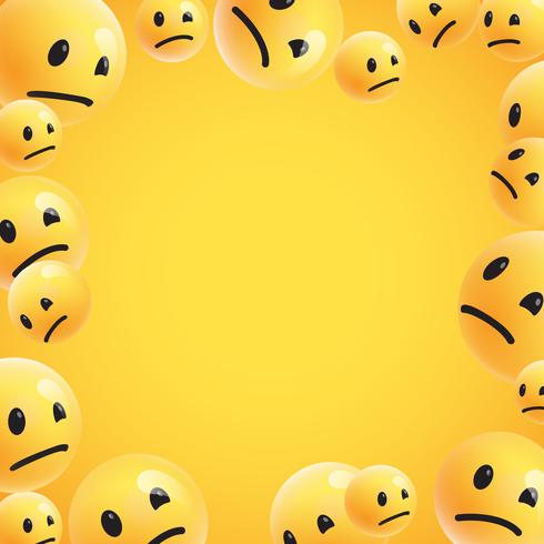 Groep van hoge gedetailleerde gele emoticons, vectorillustratie vector