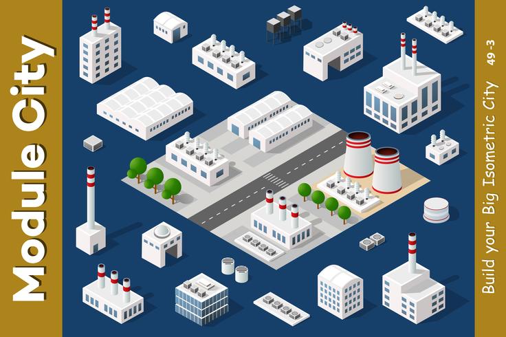 Set van stedelijke gebieden met modules vector