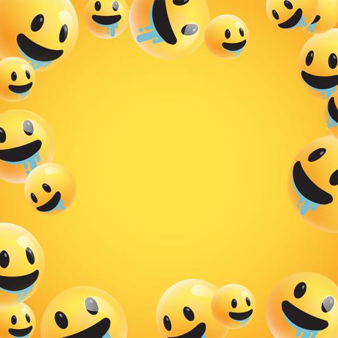 Groep van hoge gedetailleerde gele emoticons, vectorillustratie vector