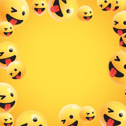 Groep van hoge gedetailleerde gele emoticons, vectorillustratie vector