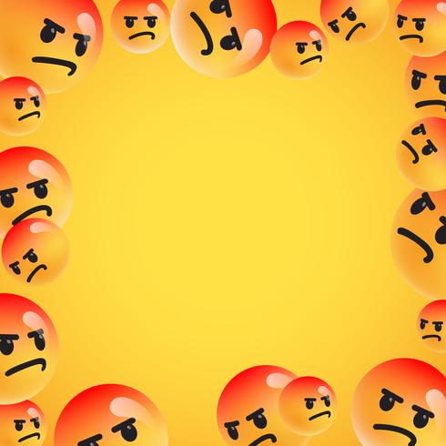 Groep van hoge gedetailleerde gele emoticons, vectorillustratie vector