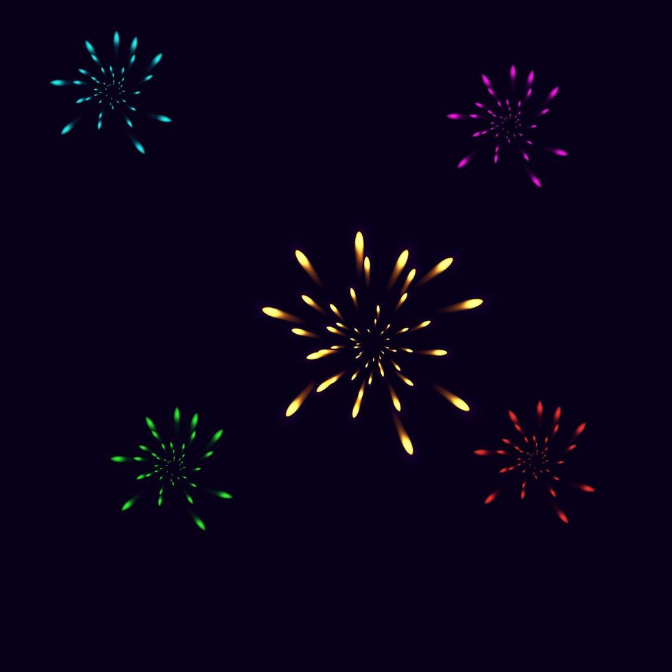 vectorillustratie. set van kleurrijke vuurwerk. vector