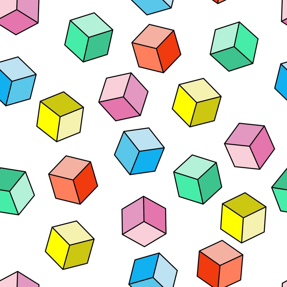naadloos patroon van veelkleurige kubussen vector