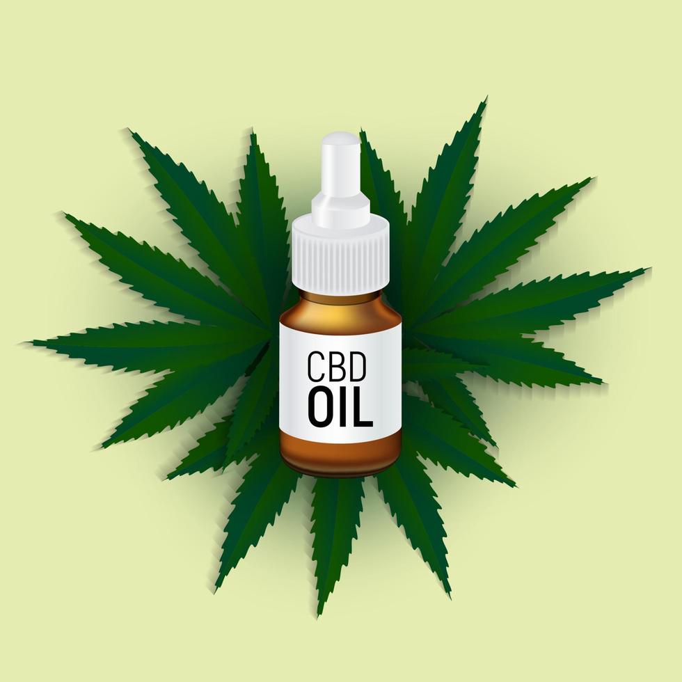 cbd-olieproducten, cannabisolie voor medische en cosmetische doeleinden.vectorillustratie vector