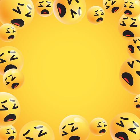 Groep van hoge gedetailleerde gele emoticons, vectorillustratie vector