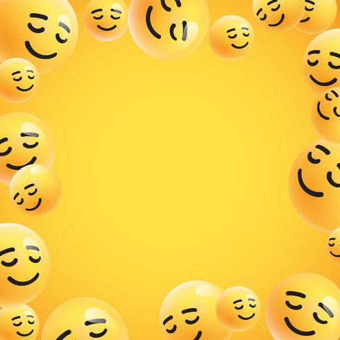 Groep van hoge gedetailleerde gele emoticons, vectorillustratie vector