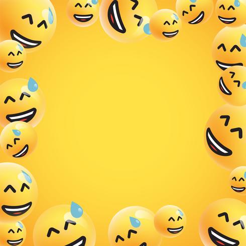 Groep van hoge gedetailleerde gele emoticons, vectorillustratie vector