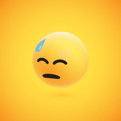 Leuke hoog-gedetailleerde gele 3D emoticon voor Web, vectorillustratie vector