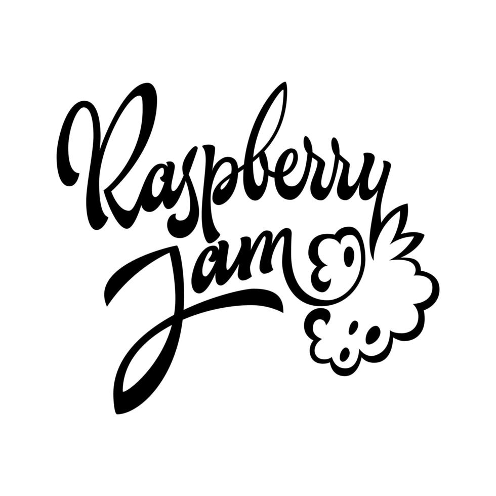 frambozenjam handgetekende kalligrafie logo vector