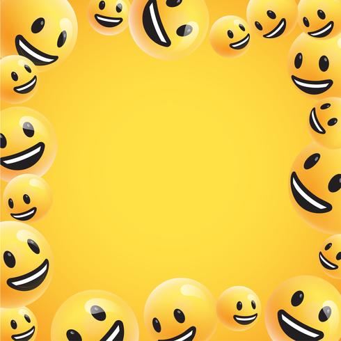 Groep van hoge gedetailleerde gele emoticons, vectorillustratie vector