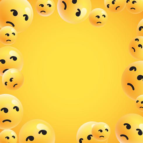 Groep van hoge gedetailleerde gele emoticons, vectorillustratie vector