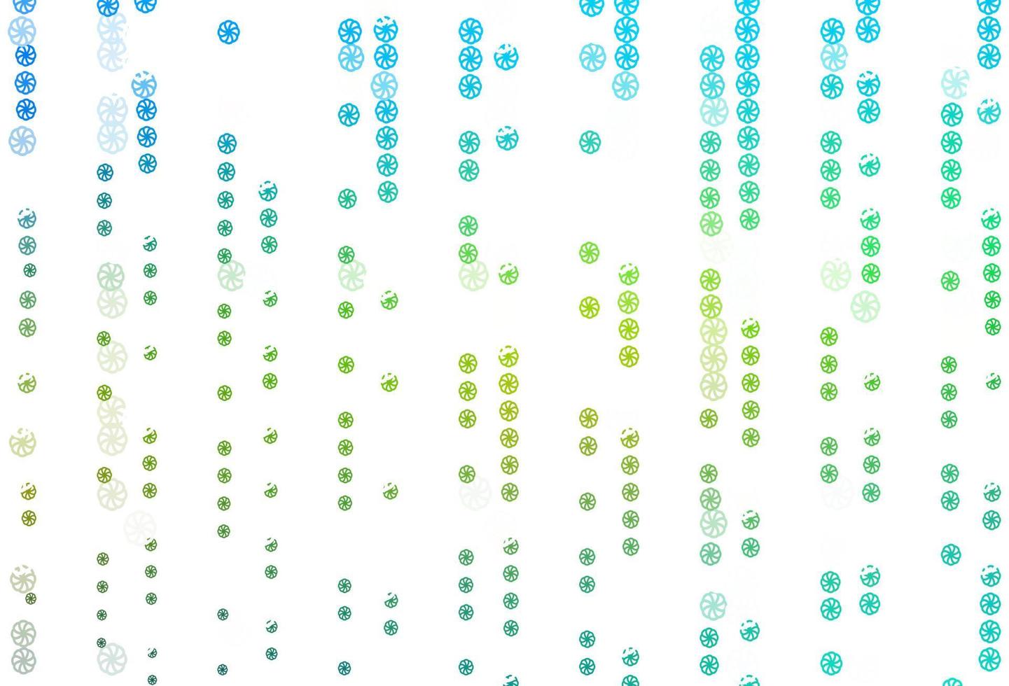 lichtblauwe, gele vectordekking met mooie sneeuwvlokken. vector