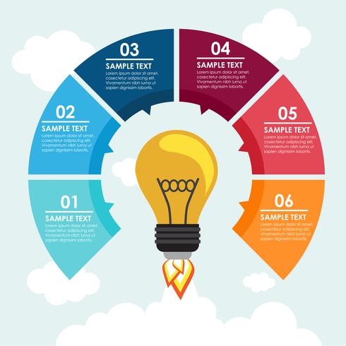 Bulb raket infographic vector