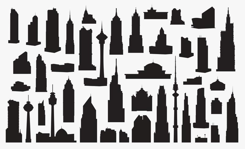 Set silhouetten van hoog vector