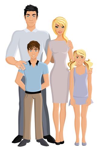 Gelukkige familie volledige lengte vector
