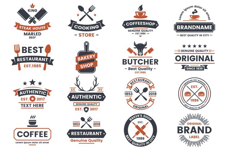 Restaurant Retro Vector Logo voor banner