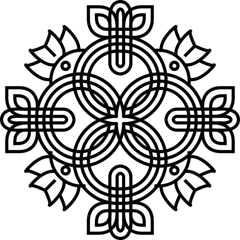 Indiase traditionele en culturele rangoli, alpona, kolam of paisley, met een eigentijdse uitstraling. voor textielafdrukken, telefoonhoesje, wenskaart. embleem, kalender. vector