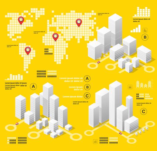 Gele illustratie infographics vector