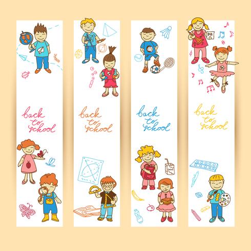 Set van banners met kinderen vector