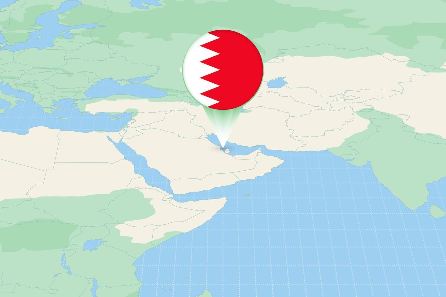 kaart illustratie van Bahrein met de vlag. cartografisch illustratie van Bahrein en naburig landen. vector