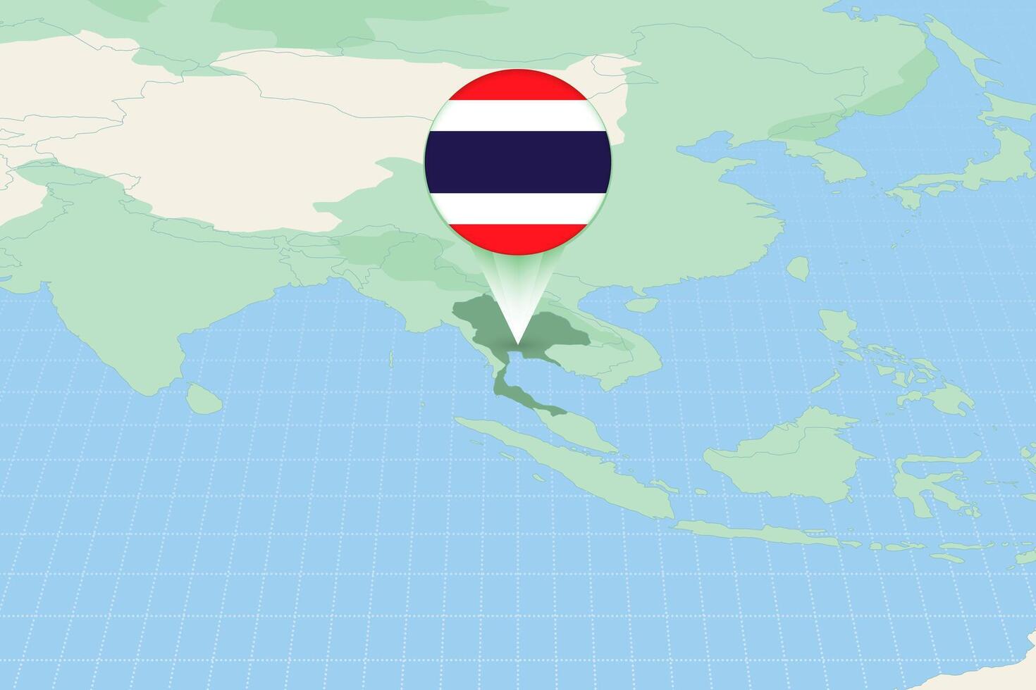 kaart illustratie van Thailand met de vlag. cartografisch illustratie van Thailand en naburig landen. vector