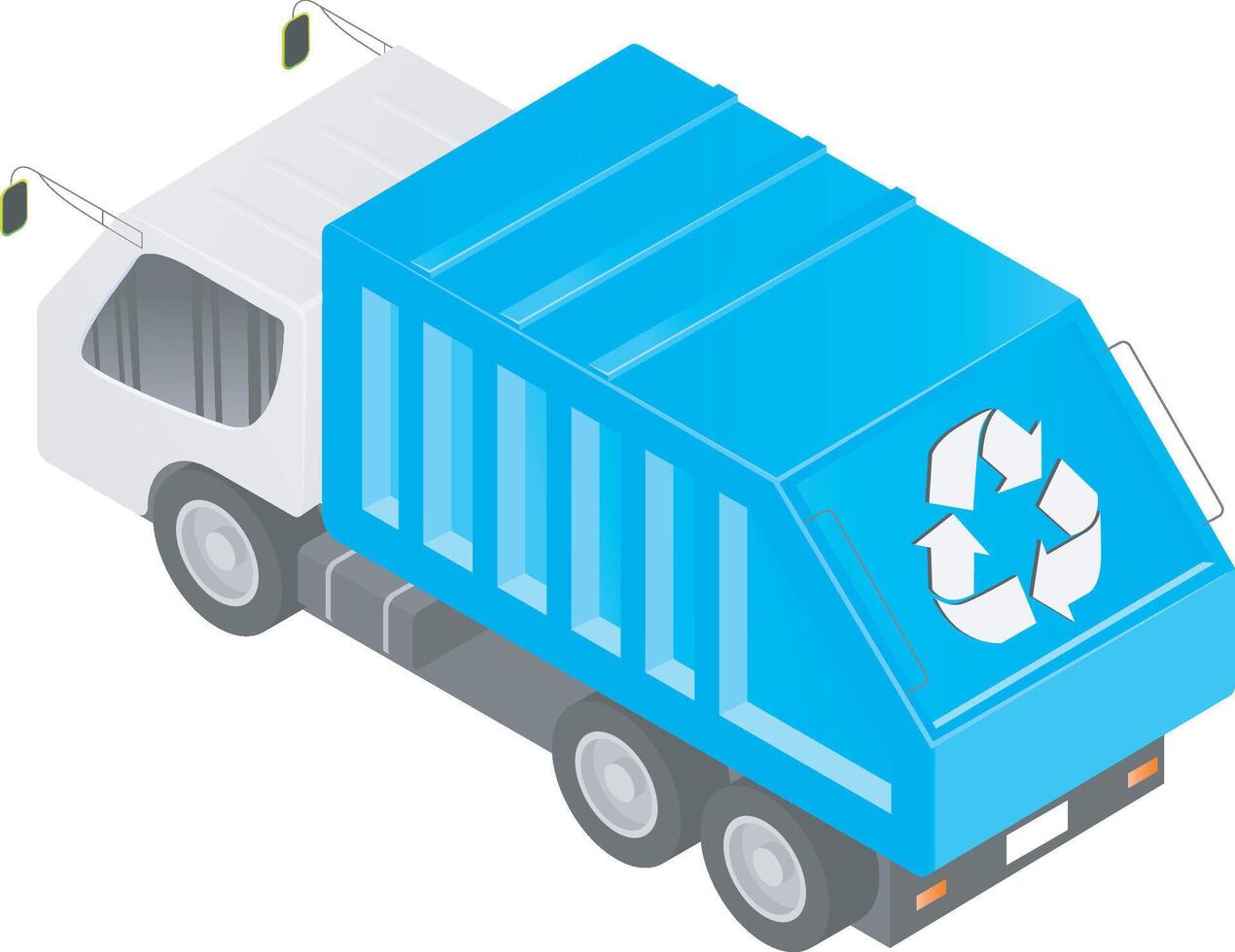 recycling vuilnis vrachtauto van isometrische stijl vector