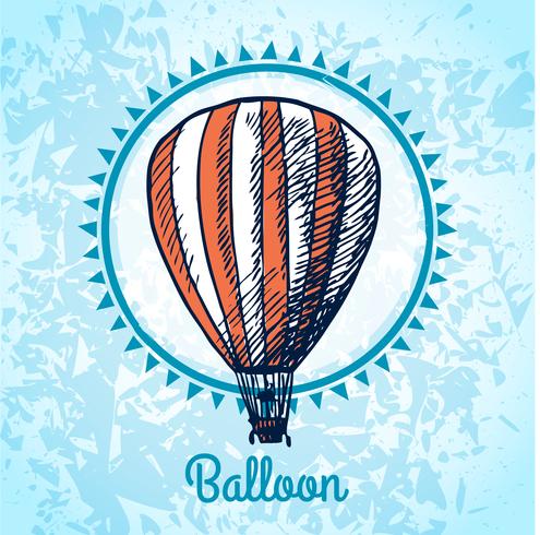 Luchtballon poster schets vector