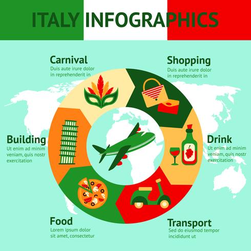Italië reizen infographics vector