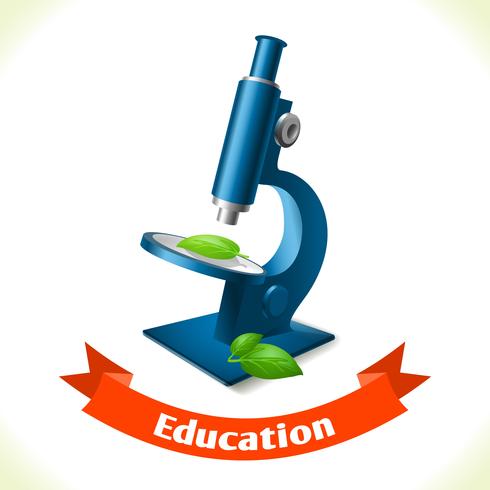 Onderwijs pictogram microscoop vector