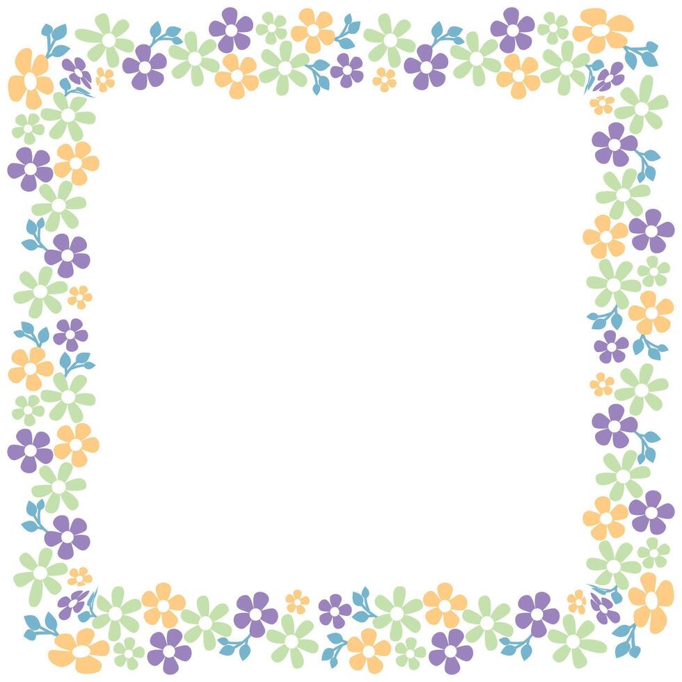 hand- getrokken bloemen krans Aan wit achtergrond vector