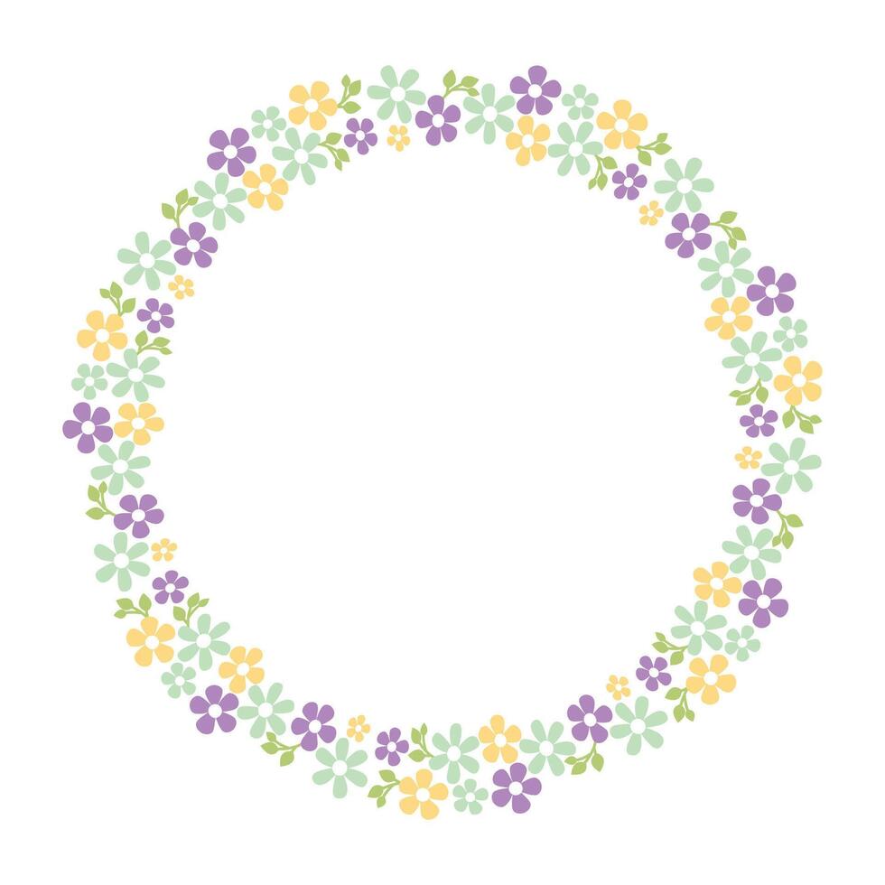 hand- getrokken bloemen krans Aan wit achtergrond vector