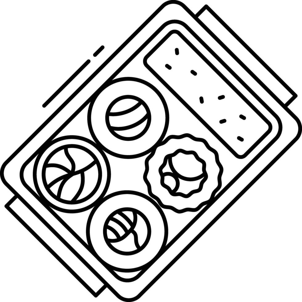 sushi rollen schets illustratie vector