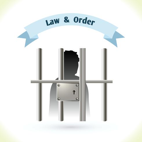 Wet pictogram gevangene in de gevangenis vector