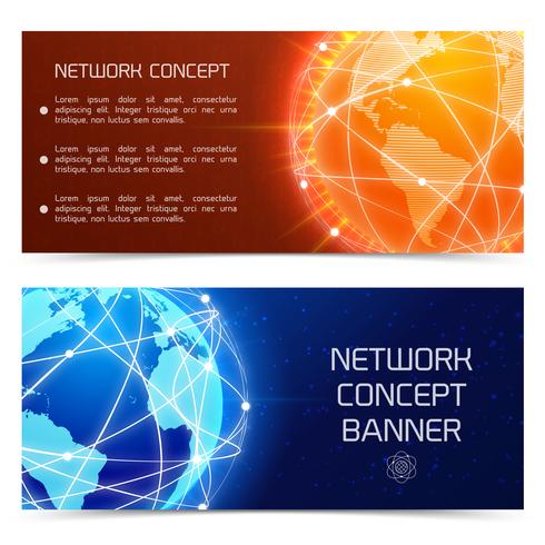 Netwerk wereld concept banners vector