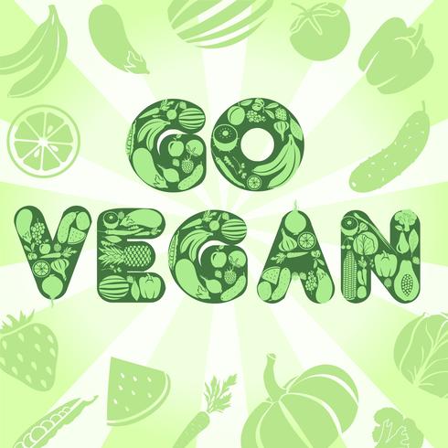 Ga veganistisch poster vector