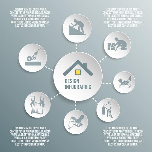 Dakdekker papier infographic vector