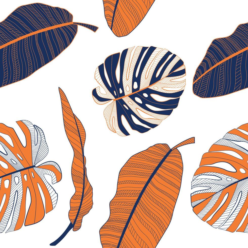 abstracte tropische palm blad naadloze patroon achtergrond. vector illustratie
