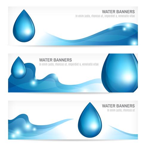 Set van water banners vector