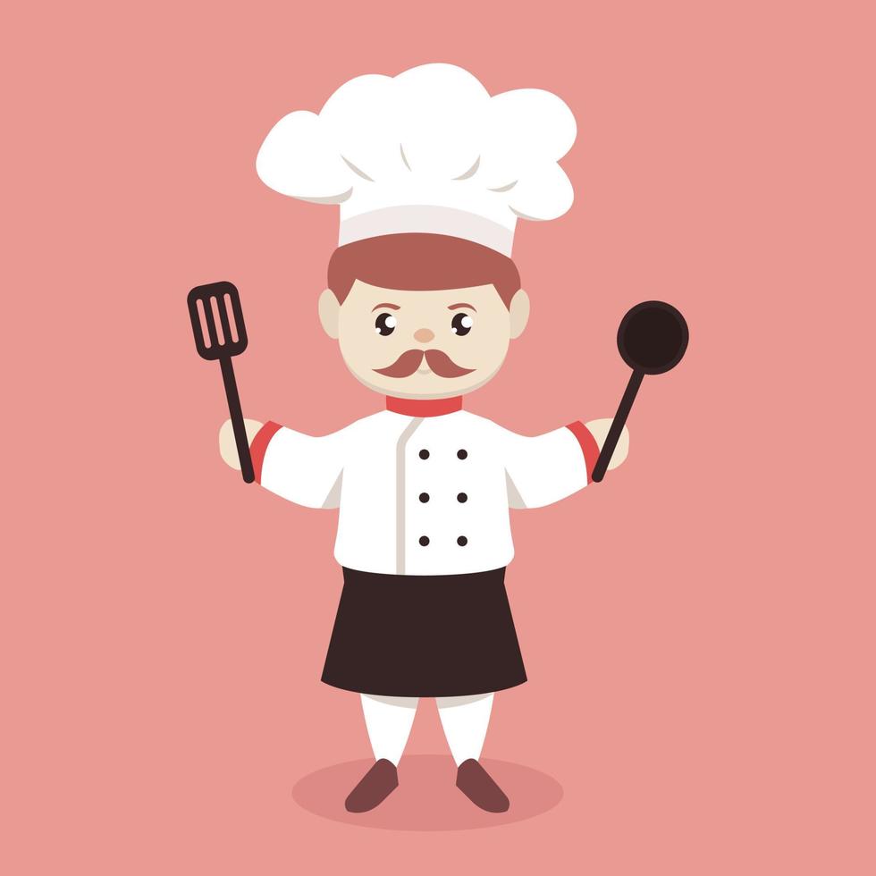 chef-kok mascotte ontwerp vector