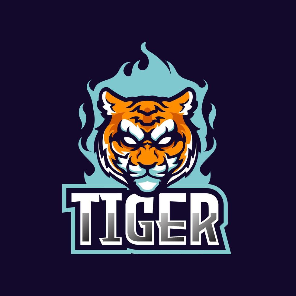 tijger mascotte esport logo vector