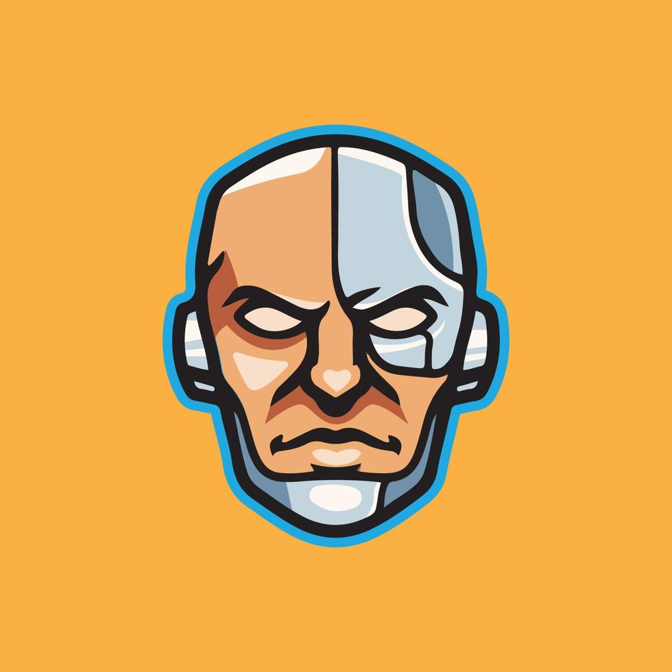 android hoofd logo ontwerp vector