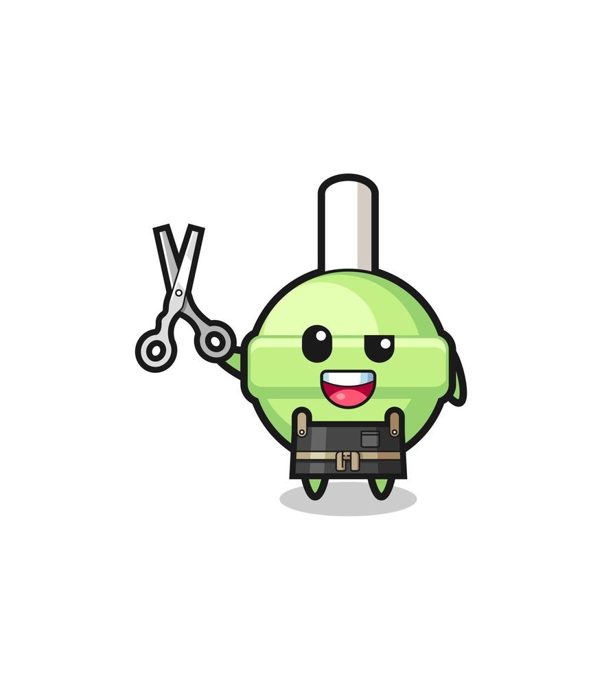 lollykarakter als kappersmascotte vector